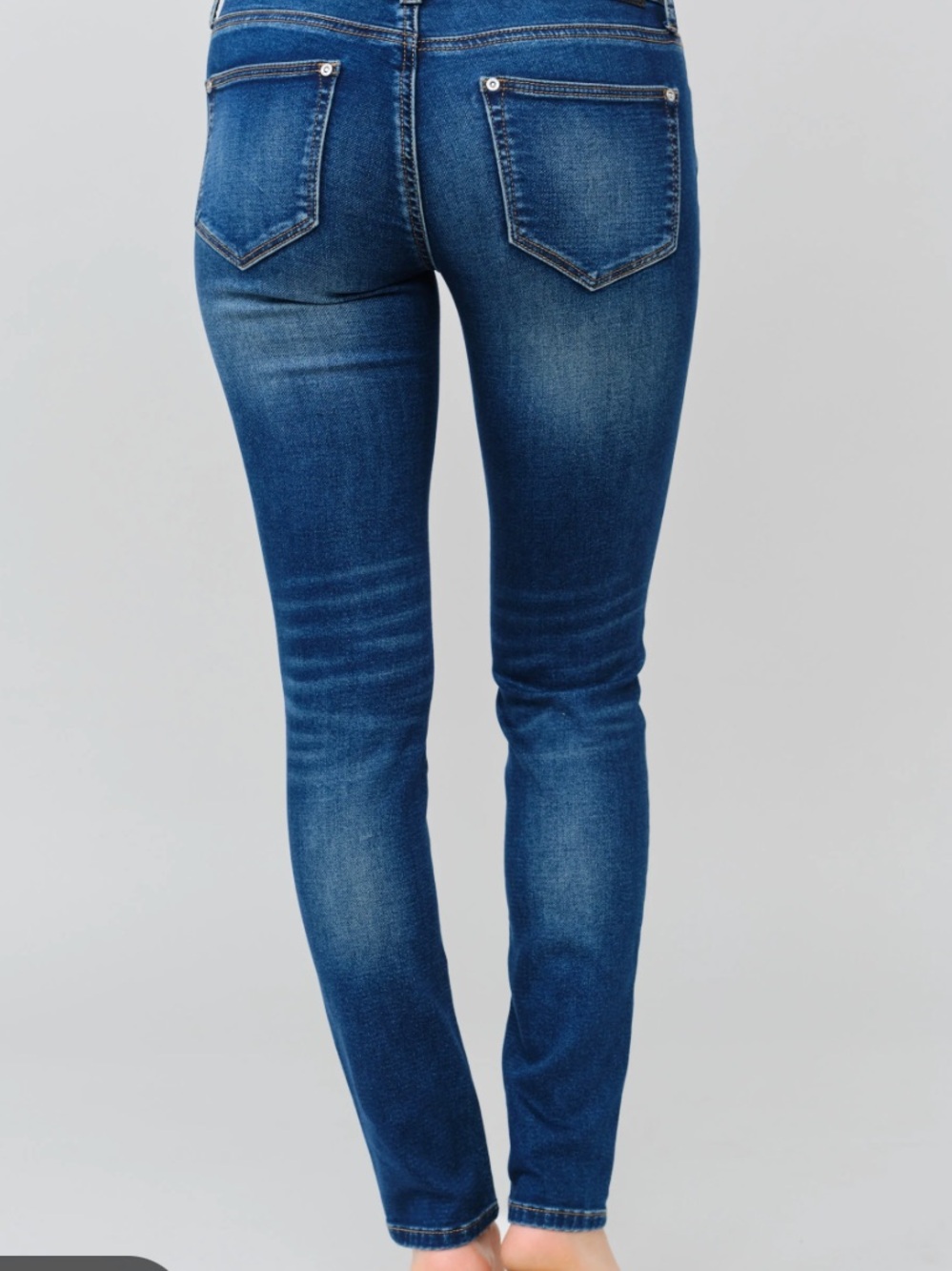 Grace in LA Distressed Skinny Jeans Stretch Denim Vintage Wash Sz 30W
